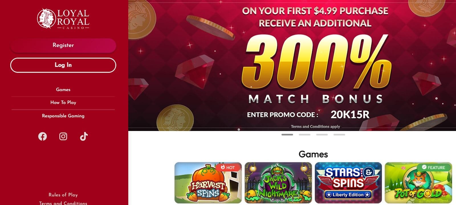 Loyal Casino lobby — overzicht van het spelassortiment